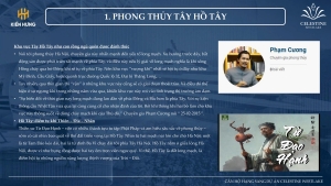 Phong thủy vượng khí Celestine Hồ Tây