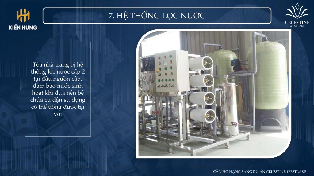 Hệ thống cấp, lọc nươc 2 cấp uống tại vòi của Celestine Hồ Tây