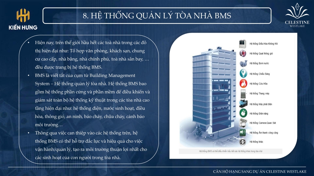 Hệ thống điện tử quản lý BMS Celestine Hồ Tây