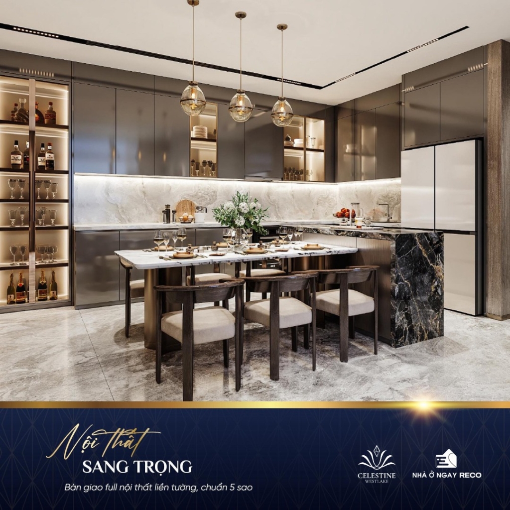 diện tích khoáng đạt từ 170m2 đến 199 m2 quỹ căn Duplex Celestine Westlake Tây Hồ
