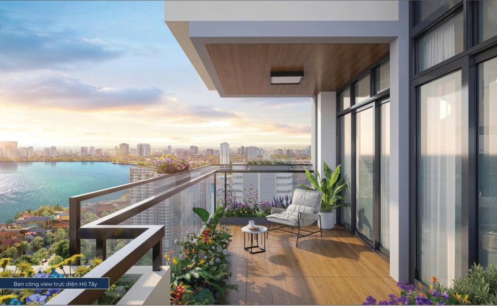 View thực tế từ căn Duplex Celestine Westlake nhìn ra Hồ Tây
